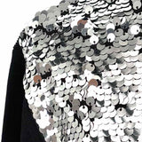 Tory Burch Women's Black Silver Size M Short Sleeve Sequined Dress