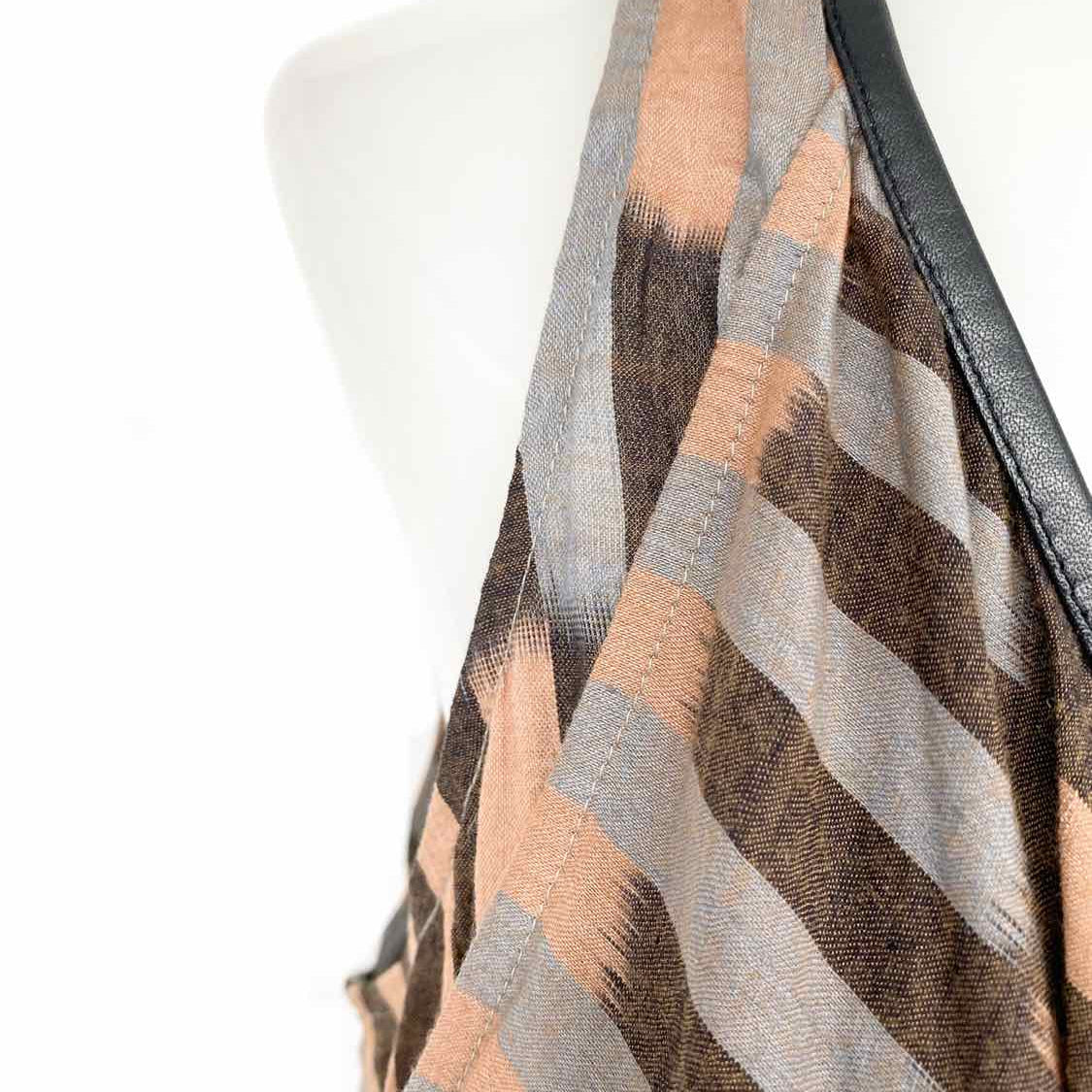 NICHOLAS K Women's Brown Size M Sleeveless Abstract Draped Dress