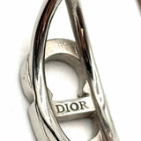 Christian Dior size 6.5 Silver tone Logo Crystal Ring