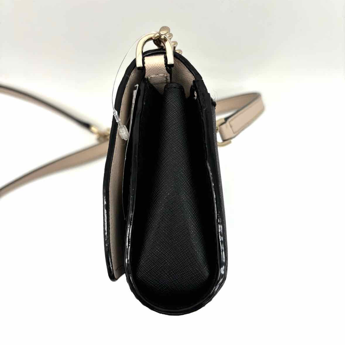 Kate Spade Cameron St Shreya Beige Black Saffiano Leather Wallet on Chain