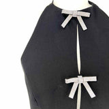 MABLE Women's Black Size S Halter Bow Holiday Dress