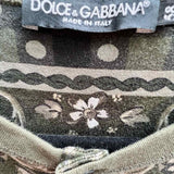 DOLCE & GABBANA Fantasy World Men's Army Green Size XXL Henley Long Sleeve