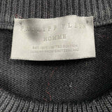 PHILIPP PLEIN Men's Black/Red Size XL Intarsia Skull Pullover Sweater