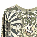 DOLCE & GABBANA Fantasy World Men's Army Green Size XXL Henley Long Sleeve