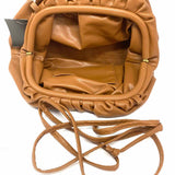 Brown Dumpling vegan leather Clutch