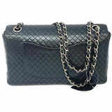 Chanel 1996-97 Single Flap Medium Micro Quilt Black Flap Leather Shoulder Bag