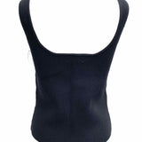 Open Edit Women's Black Size L Scoop Neck Ribbed Sleeveless