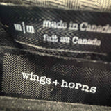 Wings + Horns Men's Black Size M Hooded Pullover Sweatshirt