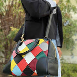 LOEWE Amazona 75 Multi-Color Top Handle Woven Leather Satchel