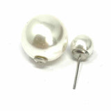 Statement 2 Way White Stud Faux Pearl Earrings