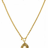 Chanel 1970-80's Vintage Faux Pearl Diamond Shape 24K Plated Gold 29" Necklace