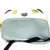 Coach Hitch with Trompe L'oeil Beige Green Buckle Leather BackPack