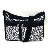 LeSportSac Nylon Black / White Leopard Messenger Bag