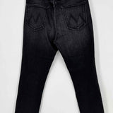 Mother High Waisted Rascal Women's Dark Gray Size 32/14 Straight Raw Hem Jeans