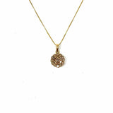 SJL 10K Rose Gold Pendant 16" Round Diamond 14k Chain Necklace