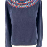 Kule Women's Navy Size S Crew Fair Isle Sweater