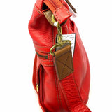 Fossil Morgan Traveler Red Crossbody Pebbled Leather Shoulder Bag
