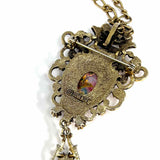 SARAH COVENTRY Contessa Vintage 70's Gold Tone Pendant 31" Crest Necklace