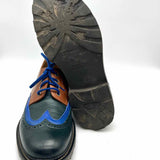 John Fluevog Nathaniel Men's Brown Green Size 10.5 Oxford Color Block Loafers