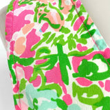 Lilly Pulitzer Women's Pink / Green Size M V-Neck Silk Floral Sleeveless