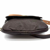 Magali Designs Brown Flap O Ring Leather Waist Bag
