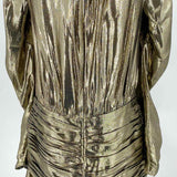 ML Monique Lhuillier Women's Gold Size 8 Drop Waist Metallic Dress