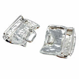 Statement Silver tone Abstract textured Belt Buckle