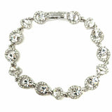 Givenchy Metal Silver 7.5" Crystal Bracelet