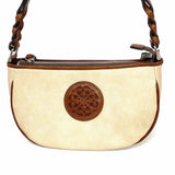 Brighton Coated Canvas Beige Crescent Shoulder Bag