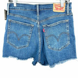 Levi's Women's Blue Size 30/10 High Rise Distressed Shorts