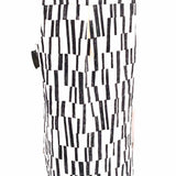 Vince Women's Black White Size L V-Neck Silk Geometric Sleeveless