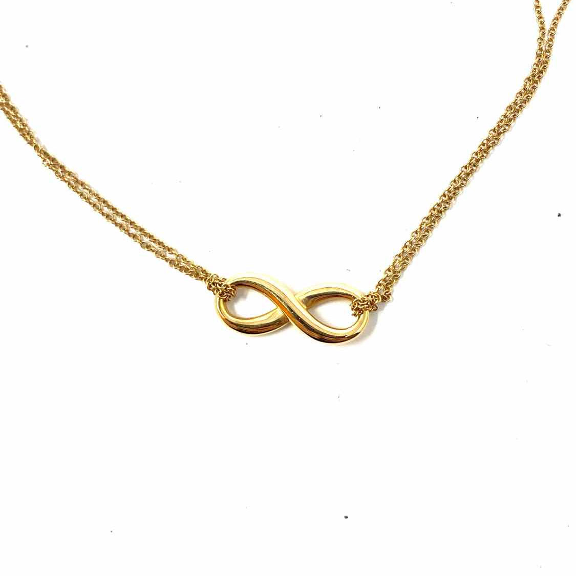 Tiffany & Co. Infinity Pendant 18K 750 Yellow Gold 18 in Necklace