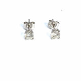 Estate 14K White Gold Stud Diamond Earrings