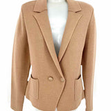 L'AGENCE Sofia Women's Brown Size L Double Breasted Knit Blazer
