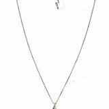 .925 Sterling Silver 18 in Swirl Crystal Necklace