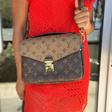 LOUIS VUITTON Pochette Metis Reverse Monogram Brown Top Handle Crossbody