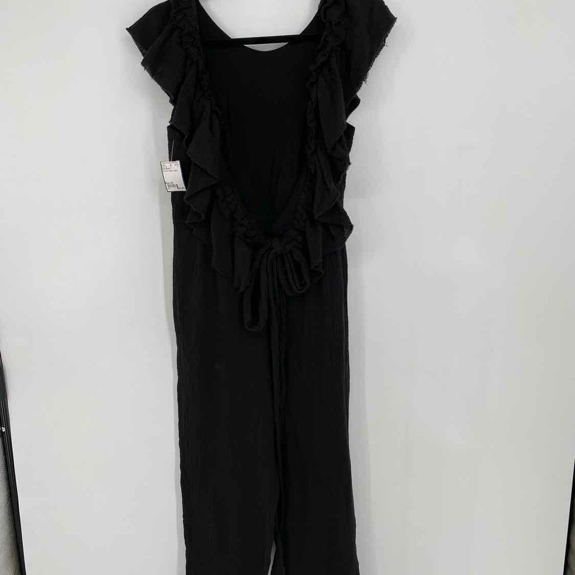 Heidi Merrick Women's Black Size XS Ruffled Jump Suit