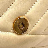 Tory Burch Kira Beige Flap Quilted Leather Shoulder Bag
