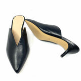Something Navy Women's Black Size 8.5 Kitten Heel Leather Mules