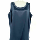Lafayette 148 Women's Navy Size XL Scoop Neck Silk Reversible Sleeveless