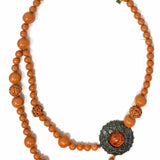 La Tribu Rigaux Beaded Brown 19" Abstract Made in France Necklace