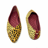 Birdies Goldfinch Women's Brown Size 7.5 Pointed Calf Hair Cheetah Print Flats