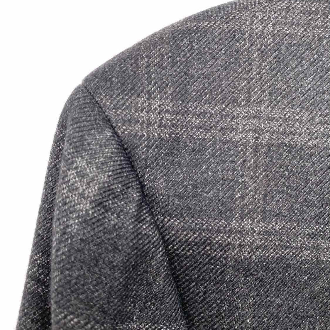 Ermenegildo Zegna Men's Charcoal Size 44 Silk Cashmere Plaid Blend Sport Coat