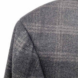 Ermenegildo Zegna Men's Charcoal Size 44 Silk Cashmere Plaid Blend Sport Coat