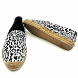 Saint Laurent Women's Black White Size 39/8 Espadrille Canvas Flats