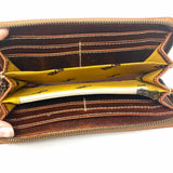 Southernly Obsessed Brown Zip-Around Leather Wallet