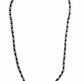 KING BABY 925 Sterling Silver Black Beaded 24" Cross Onyx Made in USA Necklace