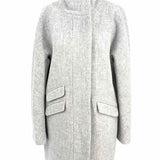 J Crew Cocoon Women's Gray Size 8 Zip Wool Blend Turtle Neck Coat