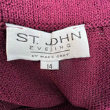 ST. JOHN EVENING Women's Burgundy Size 14 Midi Santana Knit Skirt