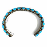 Navajo Snake Eye Sterling Silver Dots Turquoise Bangle